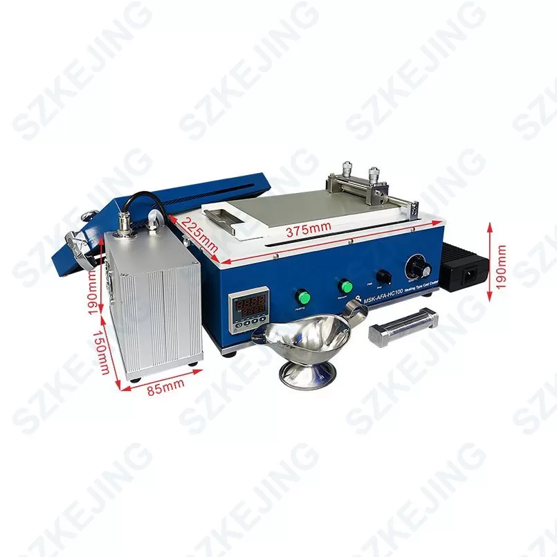 Mini Tape Casting Coater (190Lx90W mm) with Bottom Heated Vacuum Bed & Pump at 120ºC Max.-MSK-AFA-HC100